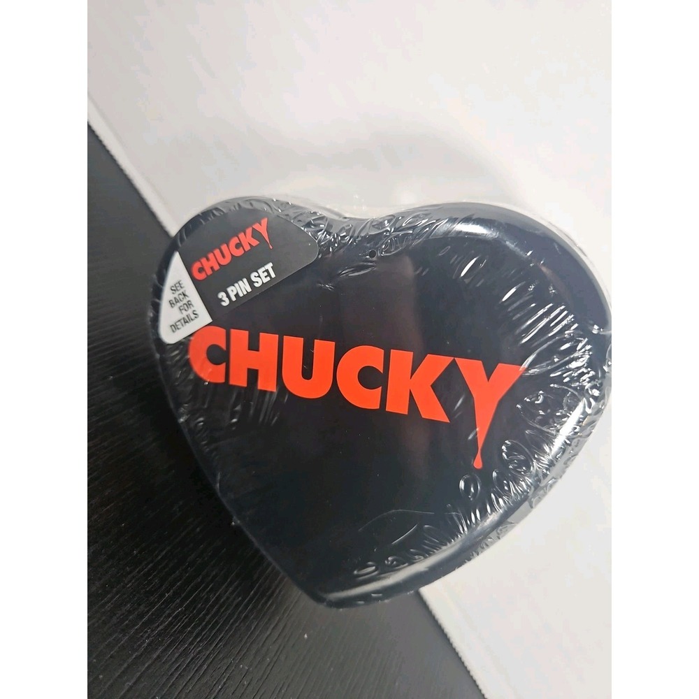Universal Studios Chucky 3-Pin Collector Set - New Sealed HEART Tin (A)